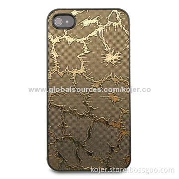 Case for iPhone 4, Made of PC and PU Materials, Available in Various Colors and Veins